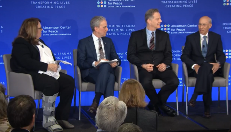 Dr. Nidich, director of the Center for Social-Emotional Health and Consciousness and Professor of Physiology and Health, and Education at Maharishi International University, is speaking with Candy Crowley, formerly of CNN News, Bob Roth, CEO of the David Lynch Foundation, and Dr. Jack Rigg, neurologist at Eisenhower Air Force Base in Augusta, GA, on the recent findings of a Department of Defense-funded clinical trial on the effects of Transcendental Meditation in Veterans with PTSD.